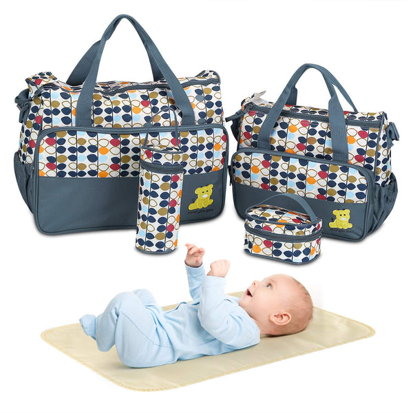 Moclever 5PCS Diaper Bag Tote Set for Baby Essentials Large Baby Bags