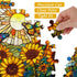 PICKFORU Stained Glass 1000 Piece Puzzles for Adults, Sunflowers and Butterfly Flower Home Decor