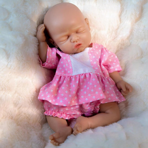 7 inch Vollence Mini Preemie Full Body Silicone Baby Girl Doll Lifelike Tiny Small Reborn Babies Dolls Surprice