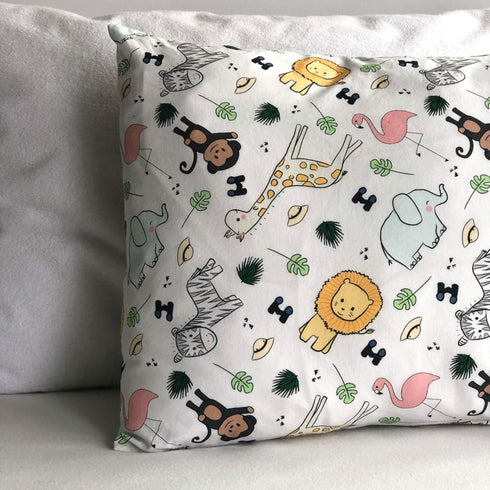 Little Sleepy Head Youth Pillow Case, 100% Cotton & Hypoallergenic, Snug Fit Envelope Pillowcase, Safari Design