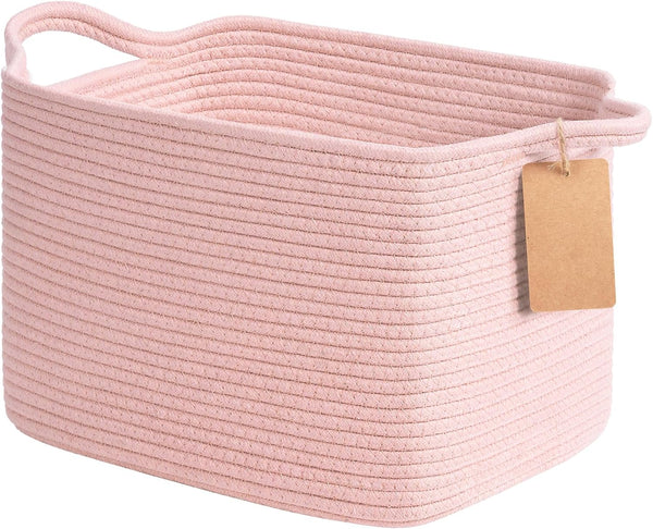 Goodpick Woven Storage Basket for Shelves, Small Rectangle Baby Nursery Basket, Towel Baskets, 13 x 10 x 9 Inches,