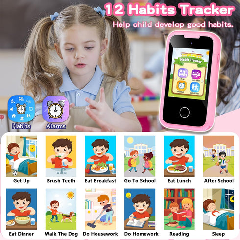 3 4 5 6 7 8 9 8GB Kids Phone for Girls Toys, Gifts for Year Old Girls Boys Christmas Birthday Kids Toys, Touchscreen