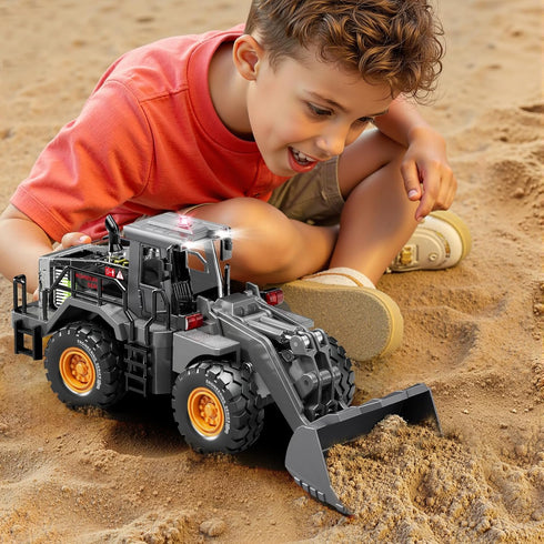 Pupu Pig Bulldozer, Bulldozer 3+ Kids Metal Construction Toys - Upgraded Construction Vehicle with Lights and Sounds
