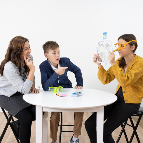 8 Fat Brain Toys Pencil Nose, Board Games for Family Night, Party Game for Kids Years and Up and Adults