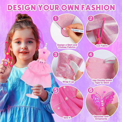 1500+ 6 6 7 8 9 10 11 12+ Sunrad PCS Fashion Designer Kits for Girls with Mannequins, DIY Arts & Crafts Sewing Kit
