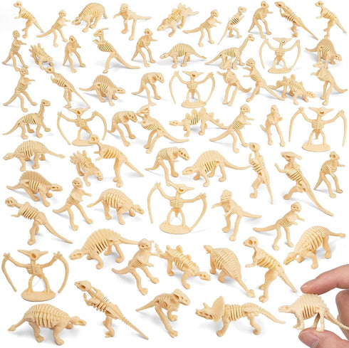 HFKPJRT 65 Pcs Dinosaur Bones for Sandbox, Mini Dinosaurs Bones for Kids,