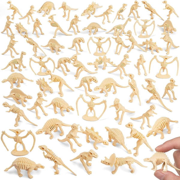HFKPJRT 65 Pcs Dinosaur Bones for Sandbox, Mini Dinosaurs Bones for Kids,
