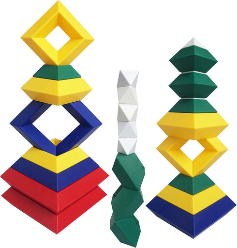 Pyramid Stacking Toy Building Blocks, 3D Puzzle Brain Teasers for Kids and Adults, Creative Preschool Learning