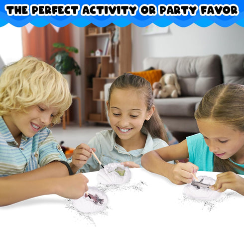 ArtCreativity Ocean Animals Excavation Kit - 12 Seashells, 12 Tools, and 12 Different Sea Animal Toys for Themed Parties