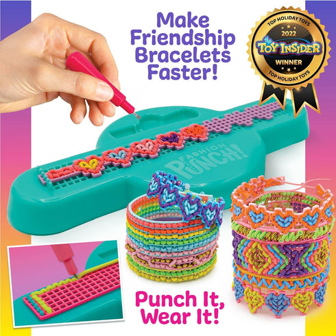 Just My Style Fashion Punch Style & Stitch Loom, Friendship Bracelet Kit, Jewelry Making Activity, Great for Birthday Parties, Sleepovers & Travel, Arts & Crafts for Kids Ages 6, 7, 8, 9 by Just My Style