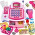 BUYGER Kids Cash Register Toy with Scanner, Receipt Printer, Microphone, Shopping Play