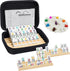 Mexican Train Dominoes Set with Numbers and 4 Wooden Trays/Racks, Double 12