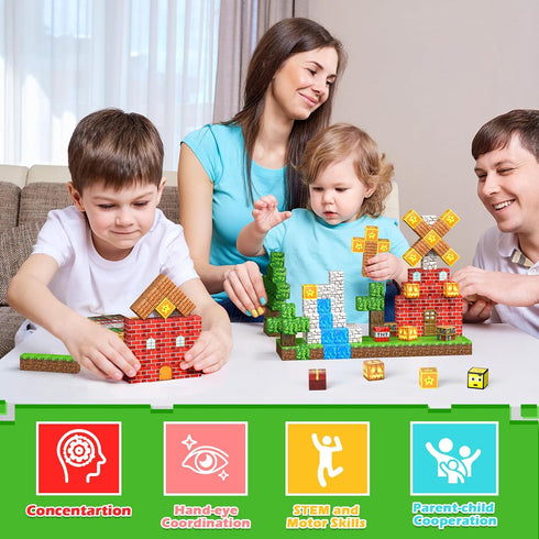 Styleeasy 100PCS Set, 3+ Magnetic Blocks - Magnetic Building Blocks Classroom Must Haves Magnet Sensory Autism Toys