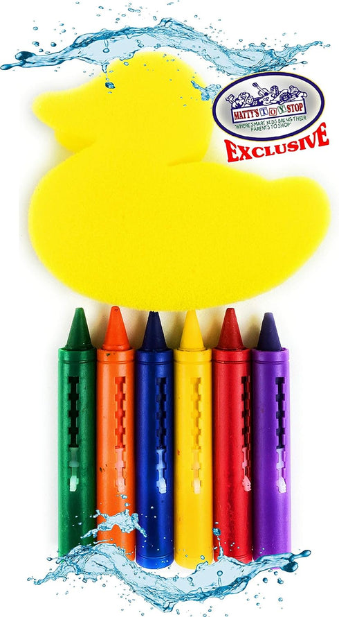 119pcs Set Mtty's Toy Stop Ultimate Bath Toys Featuring Giant Rubber Duck, Bath Stickers, Mirrors, Crayons, Sponge