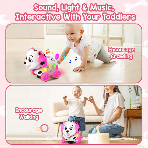 1 1st 6-12-18 1 ToddlerCley Musical Puppy Toys for Year Old Girl Gifts, Birthday Gril Gift, Bilingual Baby Toy Months