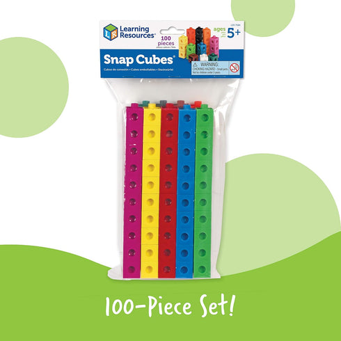 Learning Resources Snap Cubes, 100 Pieces, Educational Counting Toy for Ages 5+, Classroom Supplies