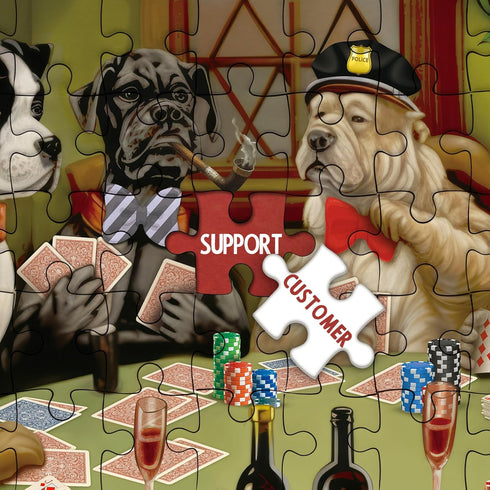 Classic Dog - 1000 Piece Puzzle for Adults - Vintage Dog Casino Poker Puppy Jigsaw