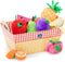 Educational Insights Plush Fruit Basket 12-Piece Set, Pretend Play Food, Early-Learning Skills,