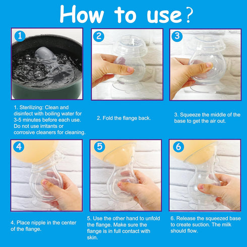 5oz Elate Manual Breast Pump for Breastfeeding | Silicone Milk Collector with Leak-Proof Stopper for Nursing Moms |