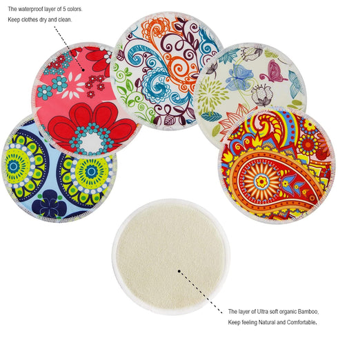 '-10 4.7") PINOWU Nursing Pads Washable Pads + Wet Bag + Wash Bag, Breastfeeding Nipple Pads (Large