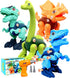 HAFUZIYN Dinosaur Toys for Kids, 4 Pack Take Apart Dinosaur Toys with Electric