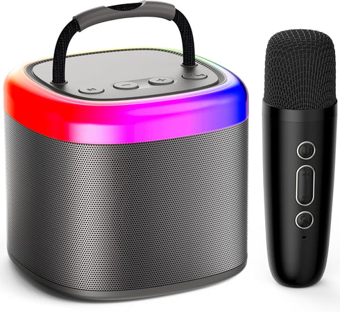 Mini Karaoke Machine for Kids - Portable Bluetooth Speaker with Wireless Microphone, Ideal Gift for Ages 4-12