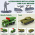 Playset 117 Set 4-12, Kusntin Army Men Pcs Military Toy Soldiers with Action Figures, Battle Mat, Tanks, Helicopter