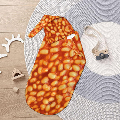 Qiohoey 3D Funny Realistic Food Baked Beans Saltine Cracker Newborn Baby Swaddle Blanket with Beanie Hat, Receiving