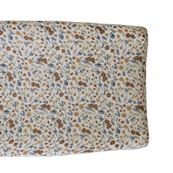 Mebie Baby Changing Pad Cover, Harvest Floral, 100% Muslin Cotton Changing Table