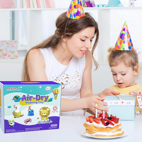 66 Air Dry Clay Colors, Modeling Clay for Kids, DIY Model Magic Clay, Molding Clay Kit with Sculpting Tools, Non-Sticky