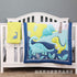 Set Crib Quilt with Dinosaur Theme, Blue and Yellow Baby Bedding | Comforter