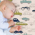 Glenna Jean Uptown Traffic Baby Crib Sheet & Diaper Changing Pad Cover Bundle Cars Trucks Motorcycles Racing