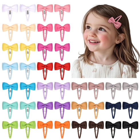 Hair Clips 40-Pack, Premium Quality Lightweight Snap Clips in 20 Colors, Baby Barrettes, Hair Accessories for Kids