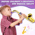 Lewtemi Gold Saxophone Musical Instruments Toy for Kid Toddler Fake Plastic Preschool Music Toy Gift Portable Wind