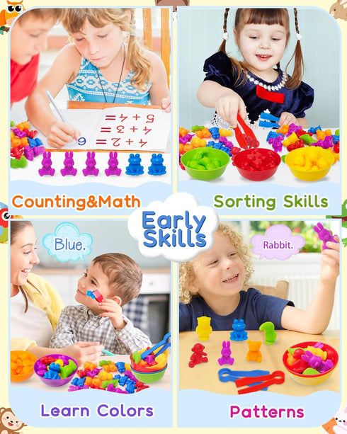 Counting Animal Montessori Toys for 3-5 Years Old, Toddler Preschool Learning Activities, Birthday Gifts for Kids