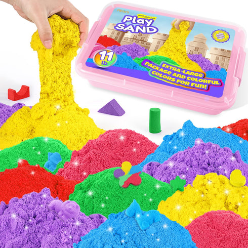 AtMini Play Sand with 6 Colored Sands of 11lbs, Including a Sand
