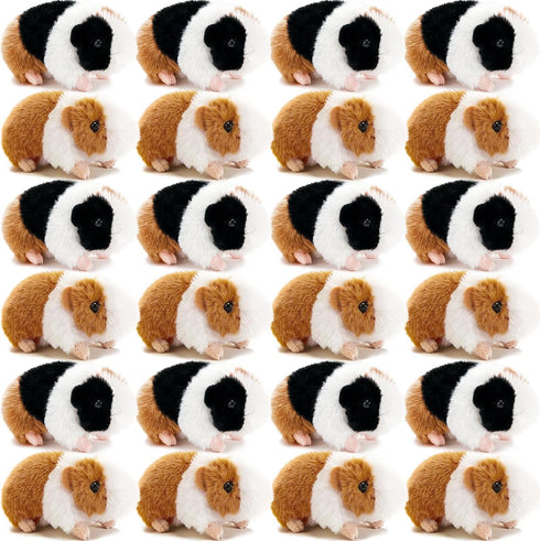 24 Pcs Guinea Pig Stuffed Animal Bulk Plush Dolls with Chain for Kids Party Favors