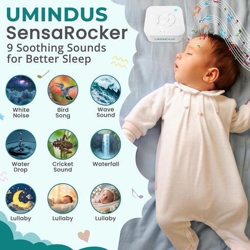 UMINDUS 2-in-1 5 9 2 SensaRocker Baby Stroller Rocker & Portable Sound Machine, Hands-Free Soothing with Speeds