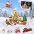 2025 Set 14+ (1763PCS) PLAXSOON Christmas Gingerbread House Courtyard Mini Building with Lights, Christmas Village