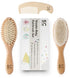 Baby Hair Brush and Comb Set for Newborn, Wooden Brush with Soft Goat Bristles, Baby Grooming Kit by Stone & Clark