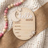 TTMerriwood 6.5 Inch Baby Announcement Sign Star, Wooden Hello World Newborn Welcome Sign Birth Name Plaques for Photo