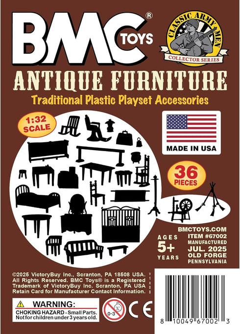 BMC Toys 36pc Playset BMC Classic Marx Antique Furniture - Dollhouse Plastic Accessories