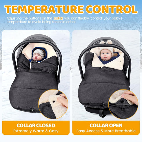 Cozy Orzbow Winter Carseat Cover for Baby | Infant Car Seat Blanket | Waterproof Car Seat Cover with Adjustable Collar