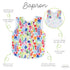BapronBaby Rainbow Watercolor Floral Bapron - No Neck Tie Bib for Baby & Toddler, Soft Waterproof, Machine Washable
