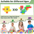 Set, 3+ Magnetic Blocks Building Toys - Transparent Rainbow Magnetic Cubes Outdoor Sensory Autism STEM Toys Gifts