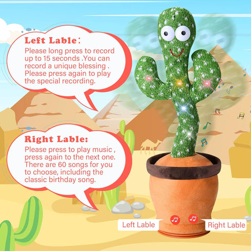 Baby Talking Cactus Toy, Dancing Cactus Repeats What You Say, Infant Sensory Toys for Ages 0-2, Funny Gifts