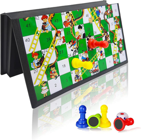Magnetic Snakes and Ladders Board Game Set, Lightweight Portable Design, Travel Game Gift for Kids and Adults