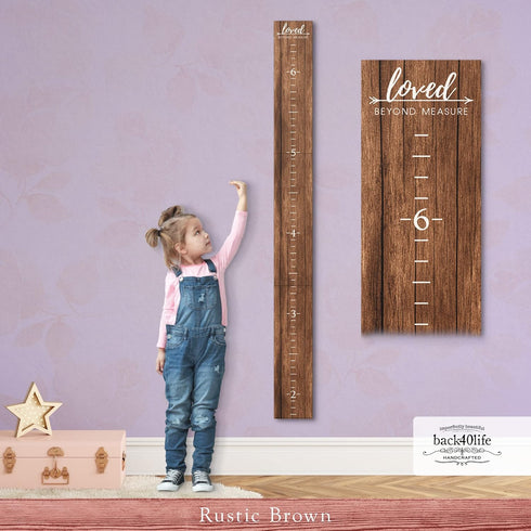 Rustic Wooden Growth Chart Ruler for Kids - Farmhouse Design