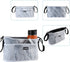 CM Stroller Organizer Diaper Bag with Drink Holders and Zipped Pockets for Baby Stroller, Marble White