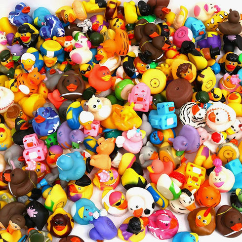 60 Pack 2.3 Inch (50 WQTHE Rubber Duck for Jeeps Ducking - Bulk Floater Duck for Kids - Baby Bath Toy Assortment